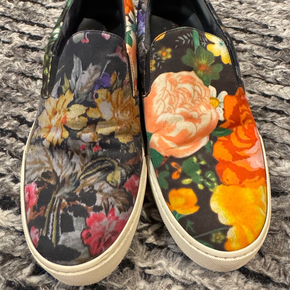 Balenciaga Floral Satin Slip-On Sneakers - Size 39